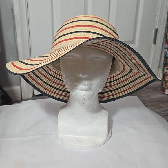 Chaps Floppy Beach Striped Hat NWT - Picture 1 of 10